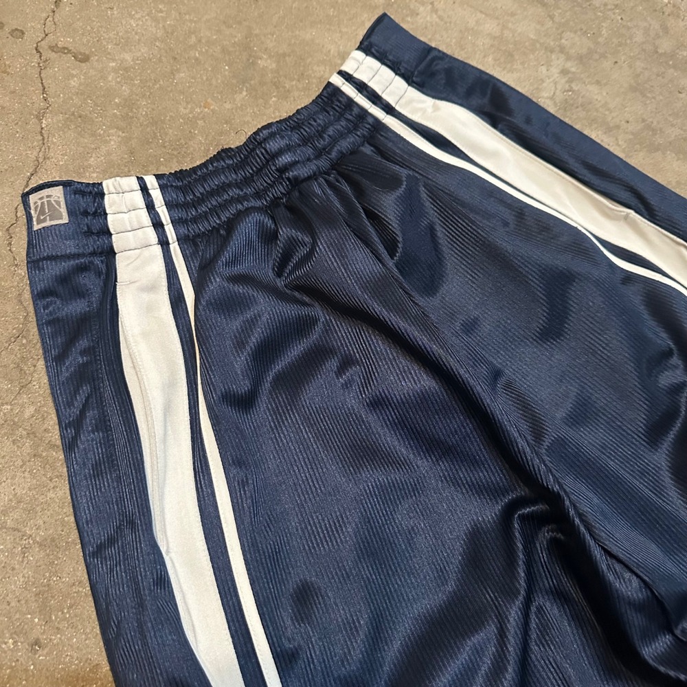 Nike Tear Away Pants Mens M Navy Blue White Basketball Snap Warm Up Vintage Y2K - Picture 2 of 9